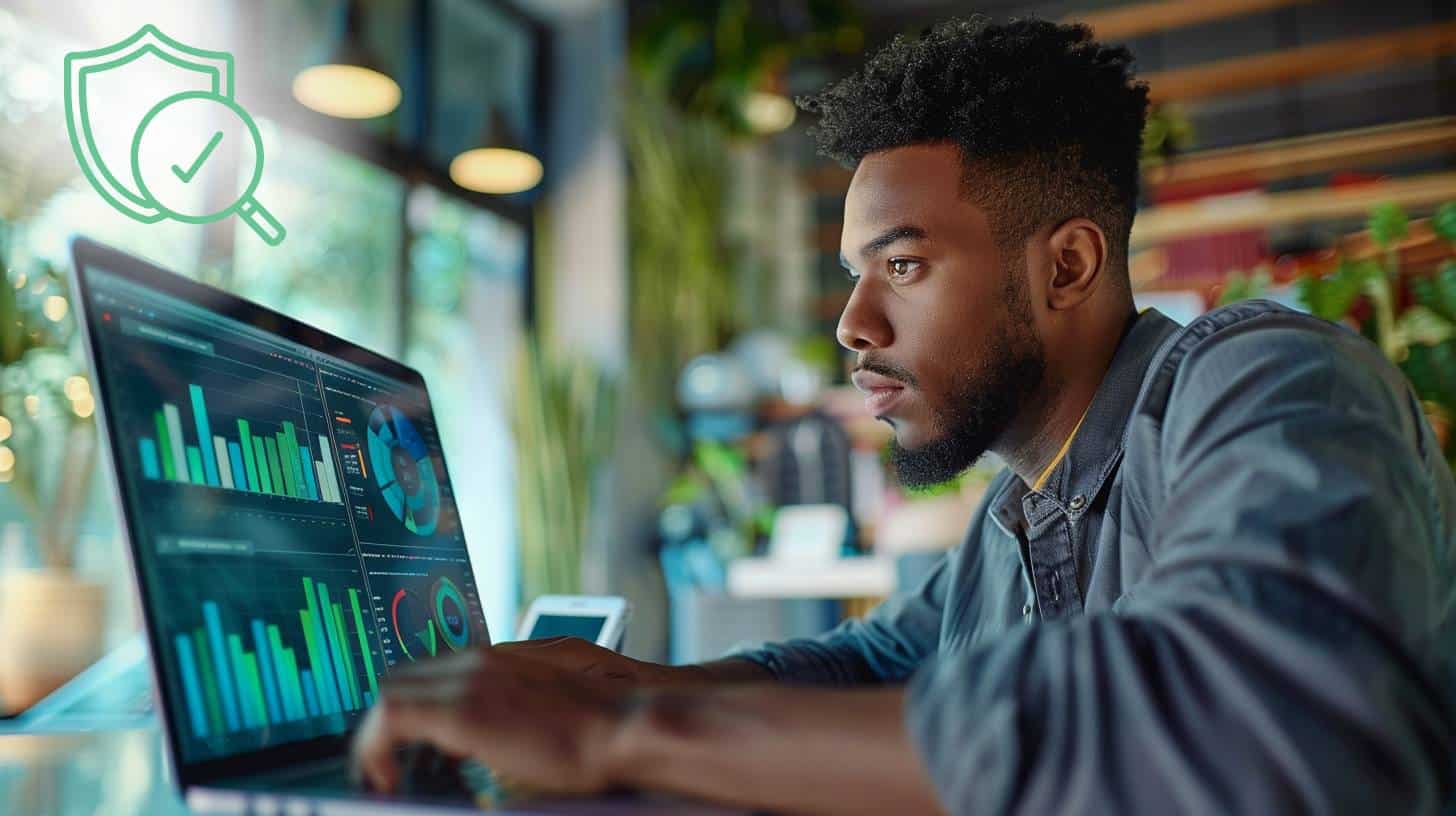 Man looking at SEO Link Analytics