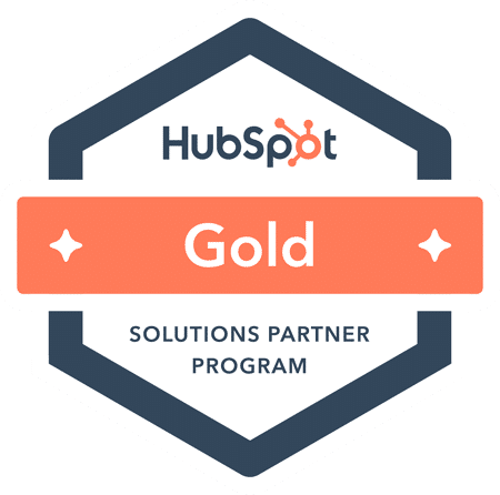 Logotipo dorado de Hubspot