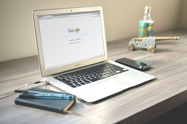 laptop with google search console in display